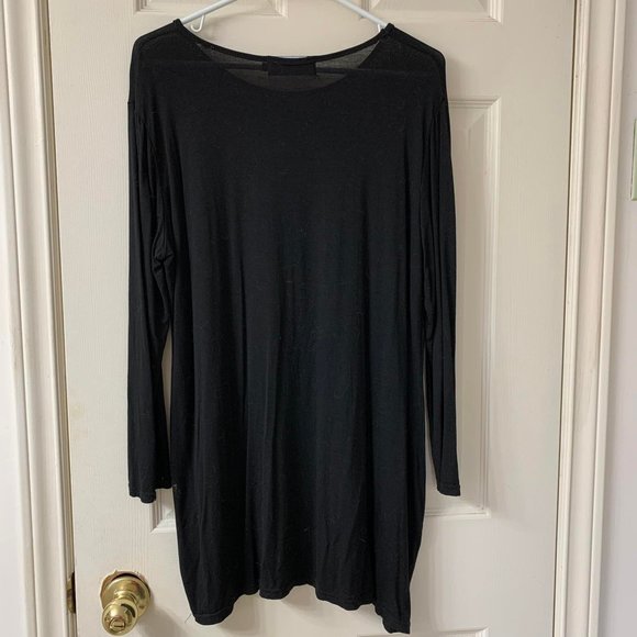 🌷3 for$25🌷Wanderlust, US XL, Black & Tan Floral Rhinestone Jersey Tunic Dress - Picture 4 of 6